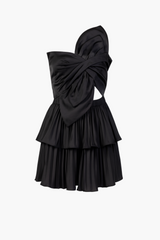 Lucetta Knotted Satin Mini Dress