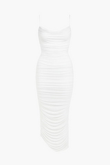 Whitney Mesh Ruched Midi Dress