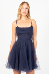 Andreina Tulle Flare Mini Dress