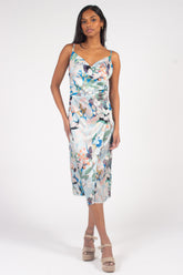 Emily Floral Print Midi Slip Dress