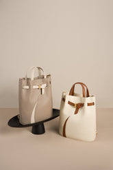 Functional Leather Bucket Bag Small Size
