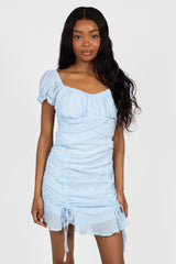 Melody Ruched Polka Dot Mini Dress