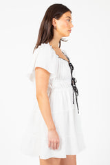 Elodie Contrast Bow Mini Dress