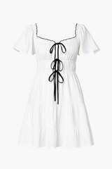 Elodie Contrast Bow Mini Dress