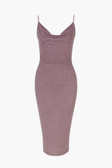 Livvy Rhinestone Back Shimmer Midi Dress