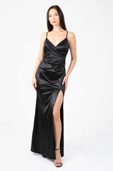 Thea High Slit Satin Maxi Gown