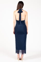 Claire Ruched Mesh Midi Dress