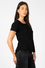 Ava Slub Jersey Mock Layer T-Shirt