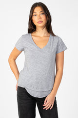 Ava V-Neck Mock Layer T-Shirt