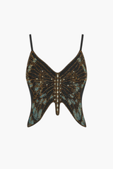 Chromatica Rhinestone Butterfly Top