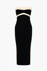 Isadora Strapless Knit Contrast Midi Dress
