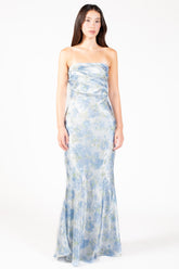 Novalie Floral Satin Maxi Dress