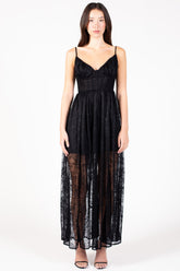 Evelina Lace Corset Maxi Dress