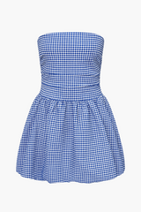 Clarissa Gingham Bubble Hem Mini Dress