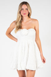 Stassie Rosette Applique Mini Dress