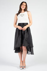 Darcy Pearl Embellished Organza Midi Skirt
