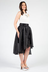 Darcy Pearl Embellished Organza Midi Skirt