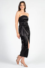 Hadley Satin Tie Waist Midi Dress