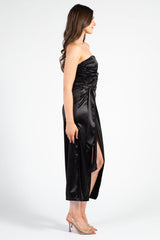 Hadley Satin Tie Waist Midi Dress