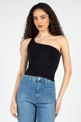 Nikibiki Ribbed One Shoulder Crop Top