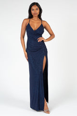 Alena High Slit Glitter Maxi Dress