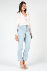 Althea Jewel Button Tweed Crop Blazer