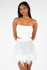 Tracy Pearl Embellished Mesh Bustier