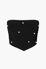Tracy Pearl Embellished Mesh Bustier