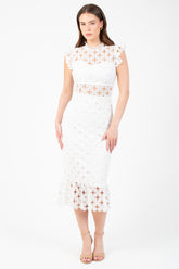 Samantha Lace Trumpet Bottom Midi Dress