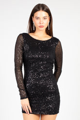 Little Monster Backless Sequin Mini Dress