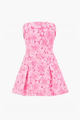 Selah Strapless Floral Jacquard Mini Dress