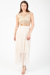 Edge of Glory Crochet Sequin Blouse