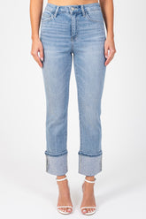 Vervet Jeanne Rhinestone Cuff Jeans