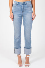 Vervet Jeanne Rhinestone Cuff Jeans