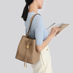 Handmade Leather Shoulder Bucket Bag