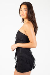 Bad Romance Lace Ruffle Mini Dress