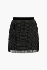 Rain On Me Fringe Tiered Mini Skirt