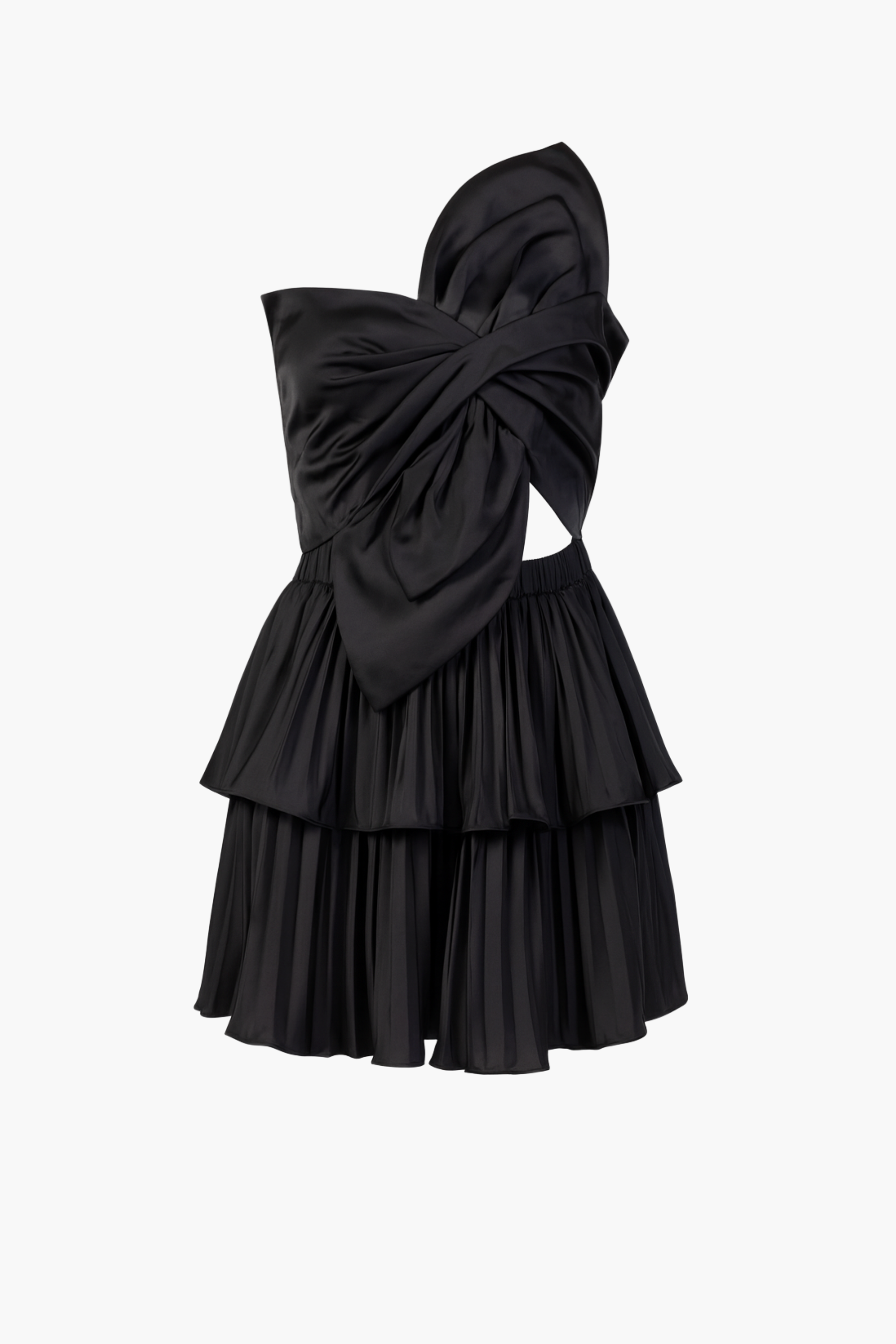 Lucetta Knotted Satin Mini Dress