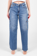 Just Black Denim Cargo Straight Leg Jeans