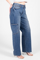 Just Black Denim Cargo Straight Leg Jeans