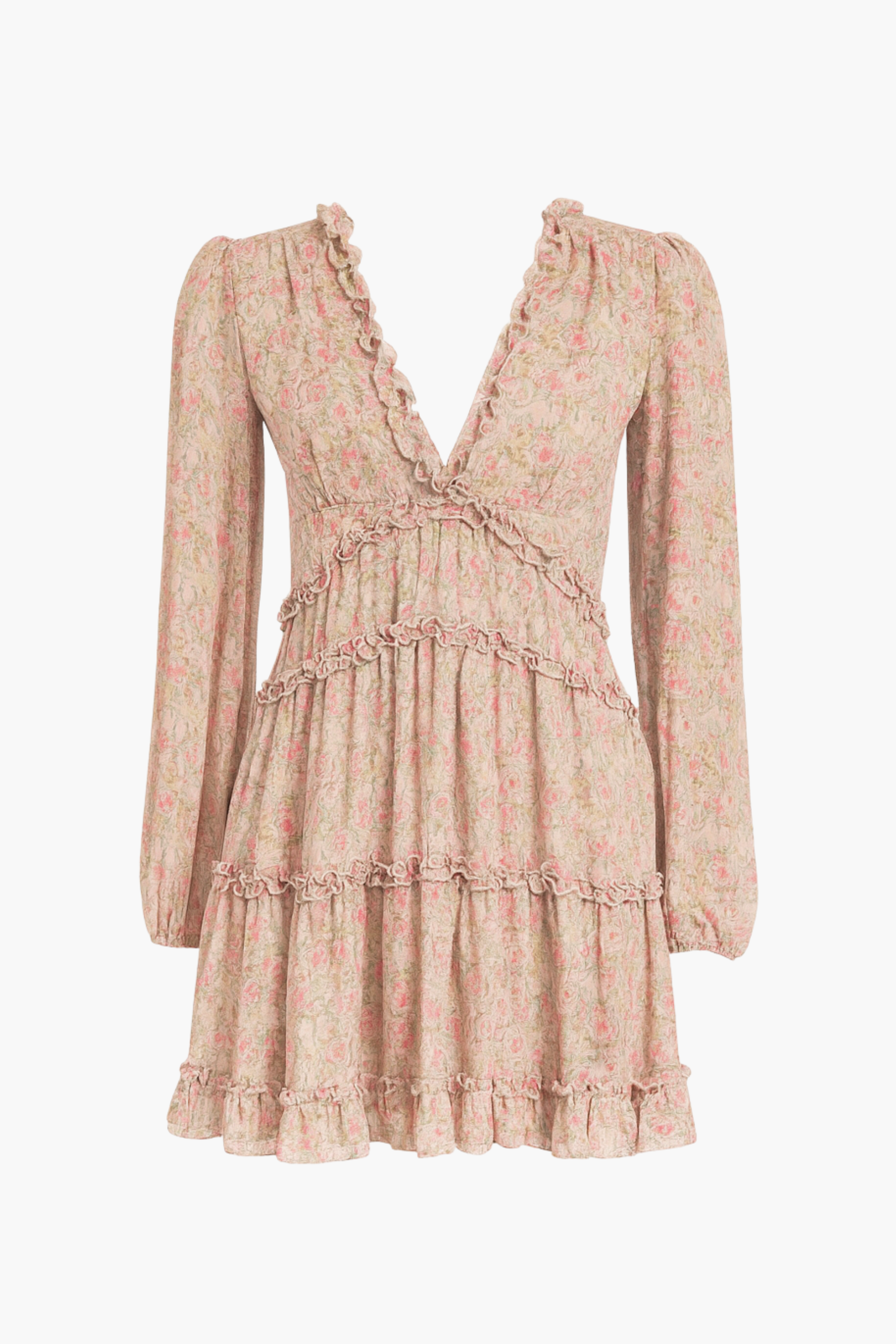 Madison Floral Ruffle Trim Mini Dress