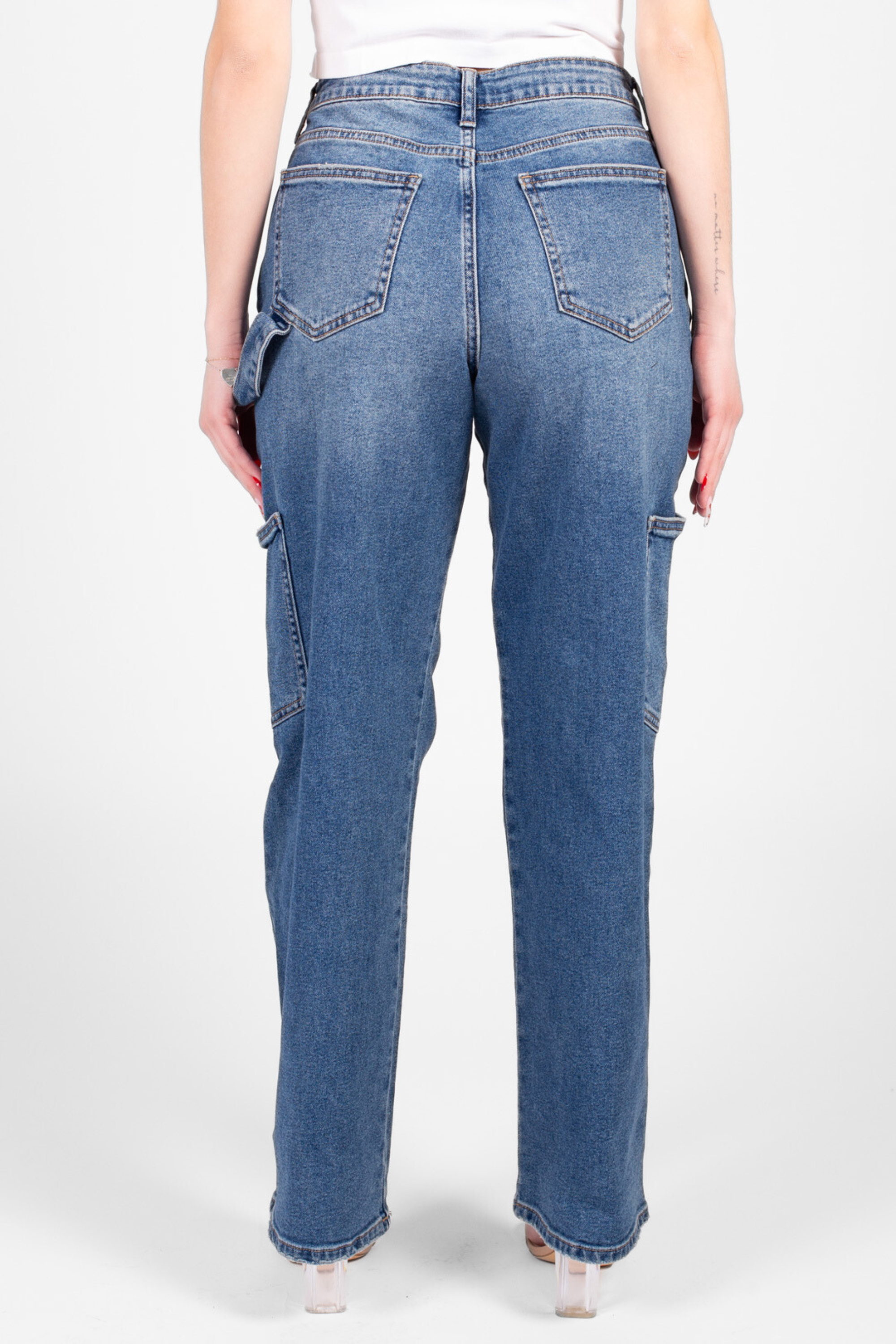 Just Black Denim Cargo Straight Leg Jeans