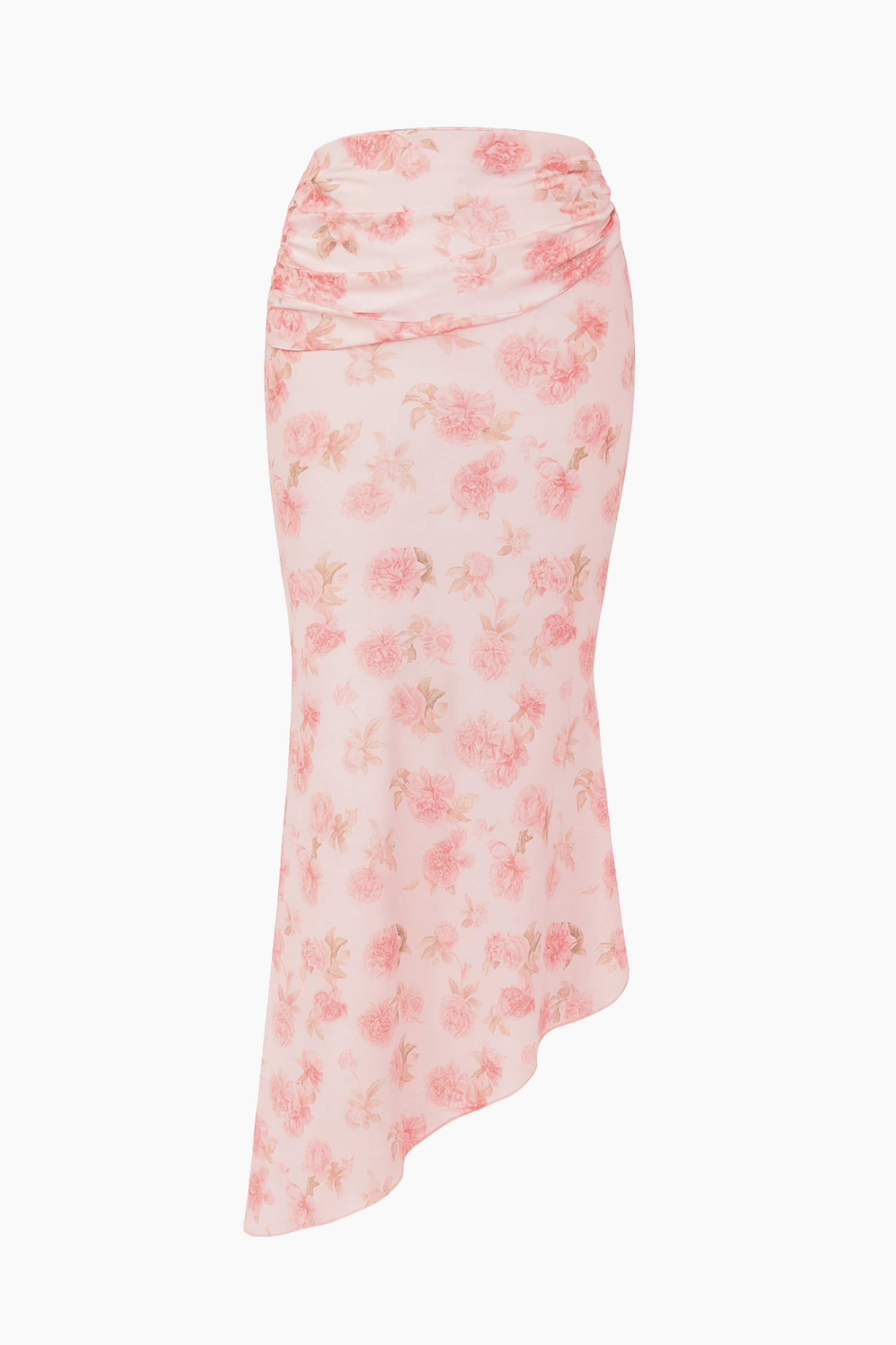 Rosaline Asymmetrical Ruched Floral Skirt