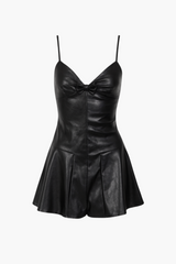 Angel Down Bow Pleated Mini Dress