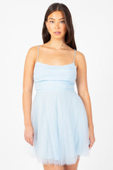 Andreina Tulle Flare Mini Dress
