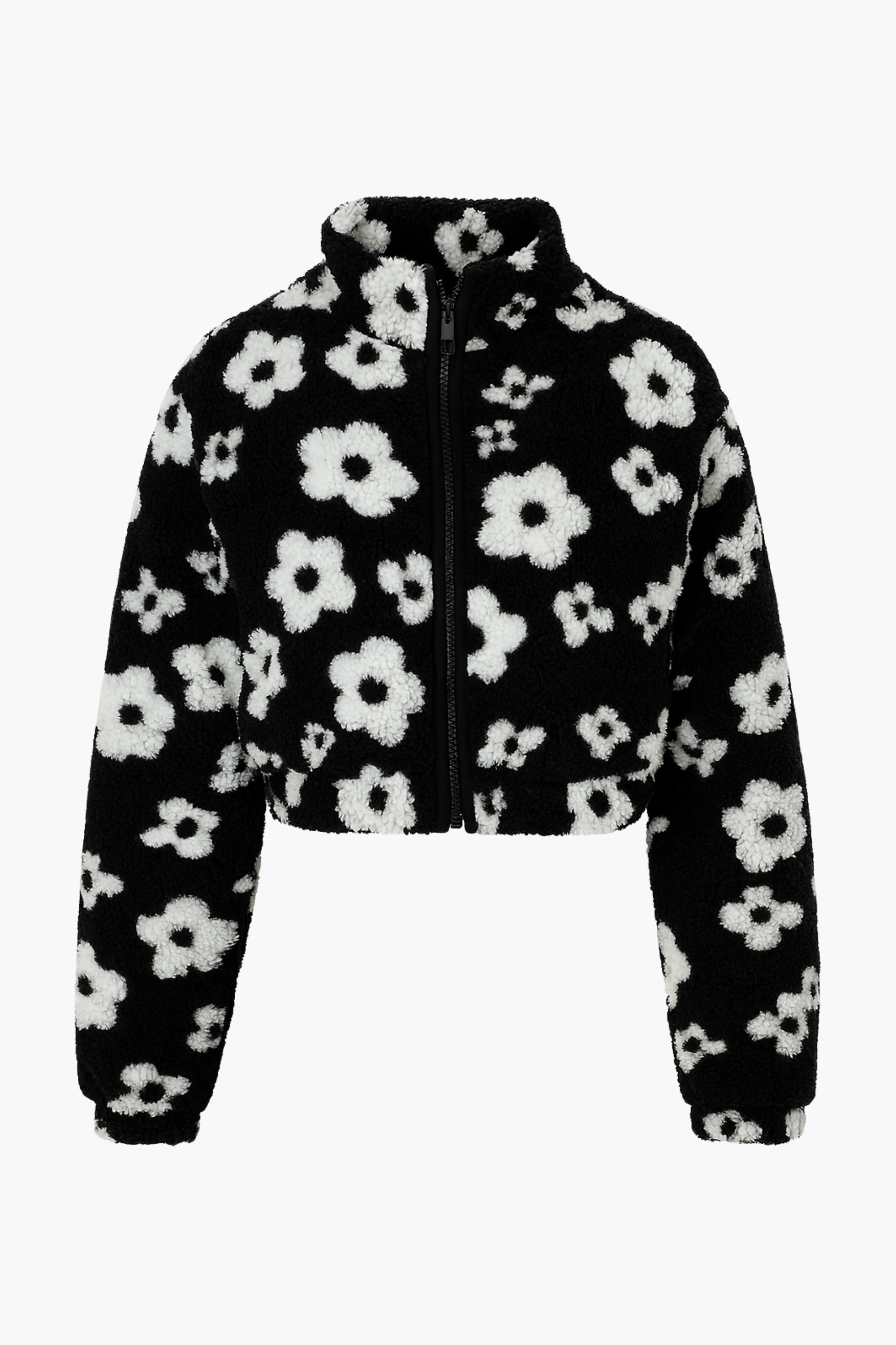 Lila Floral Print Sherpa Jacket