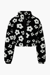 Lila Floral Print Sherpa Jacket
