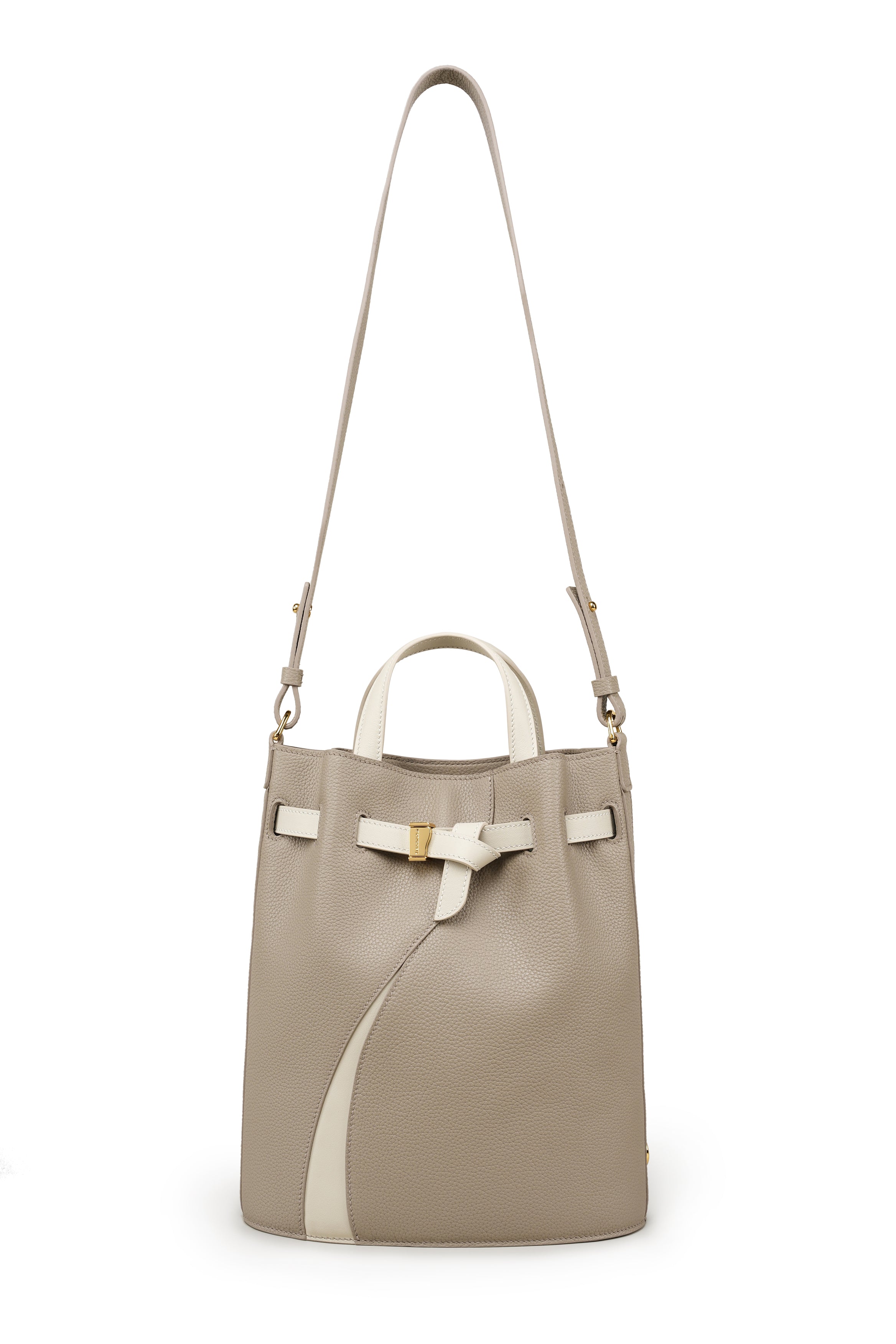 Functional Leather Bucket Bag Small Size