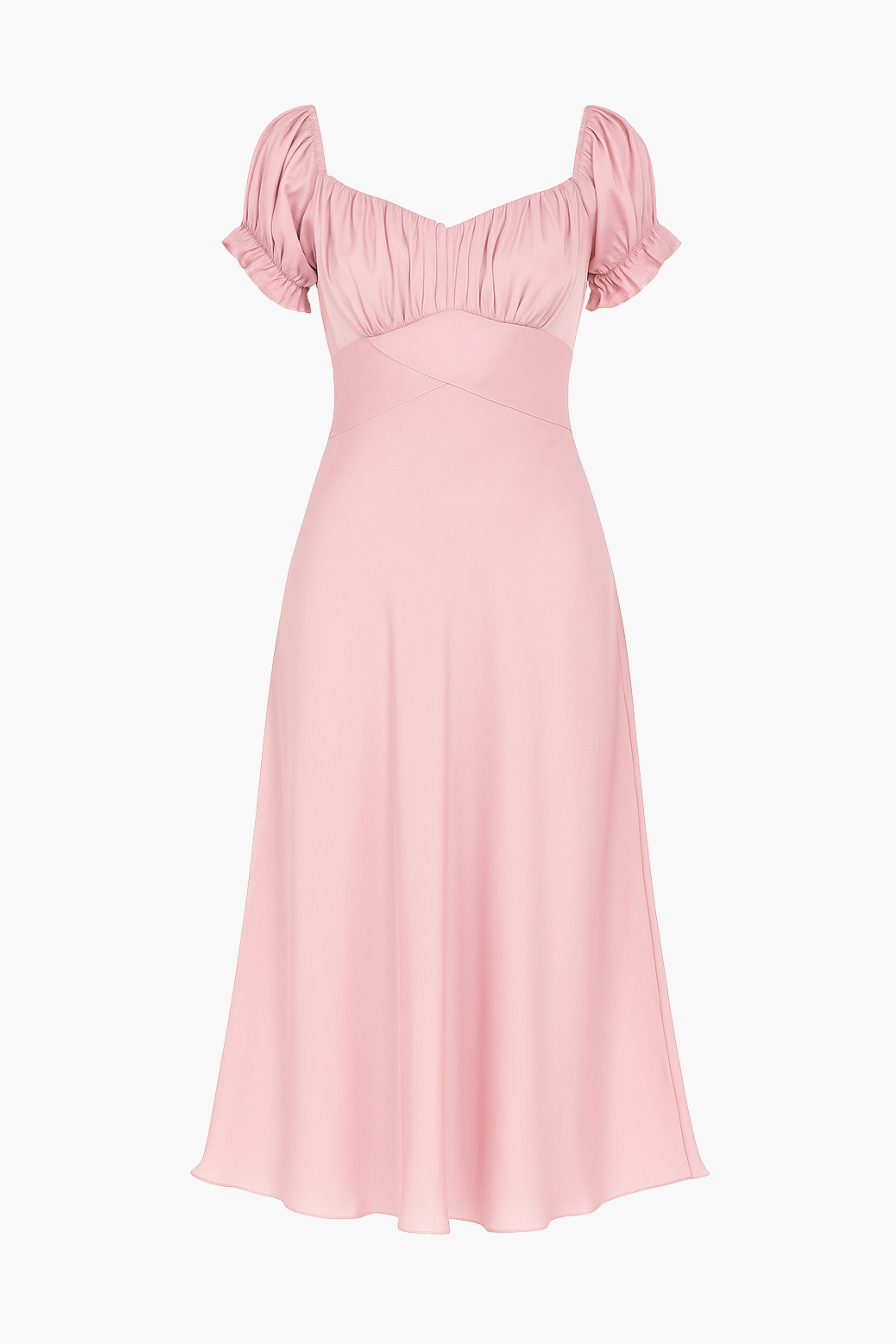 Cindy Satin Off-The-Shoulder Midi Dress