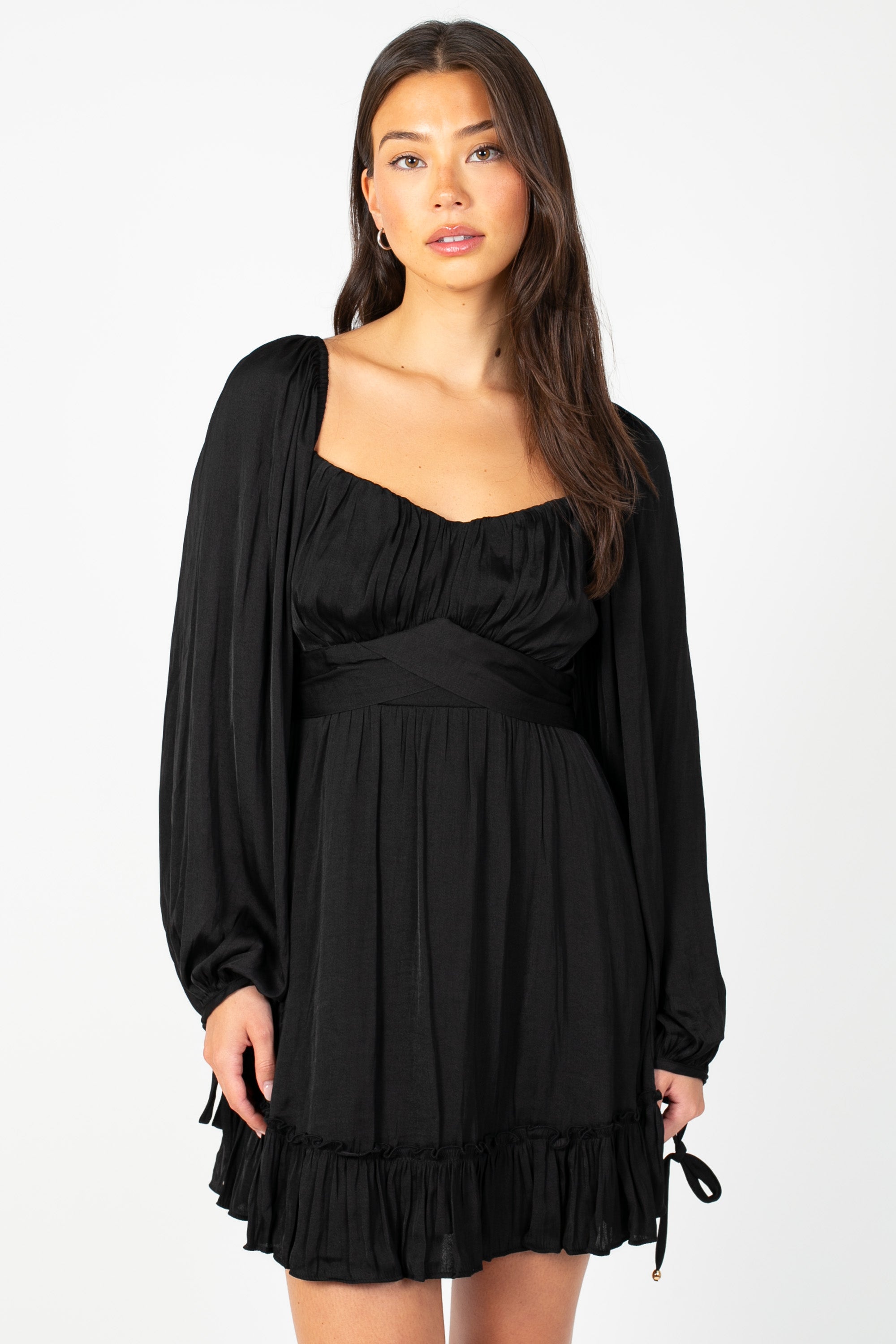 Harlow Tie Back Satin Mini Dress